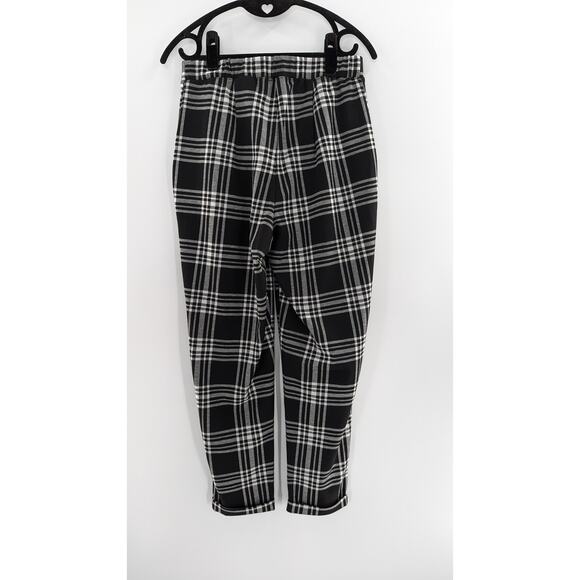 H&M Black & White Check Plaid Pants Trousers Size Small - Picture 6 of 9